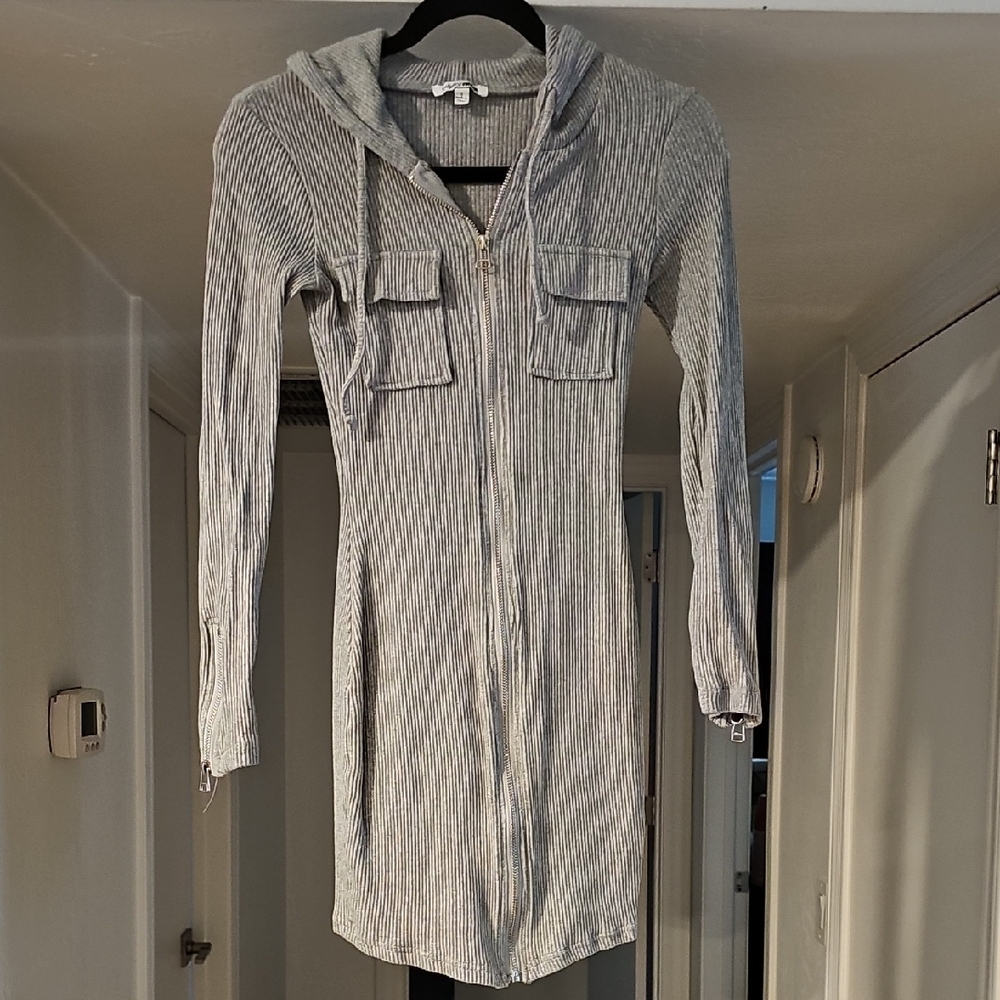 Fashion Nova Hooded Zip-Up Dress Size Small